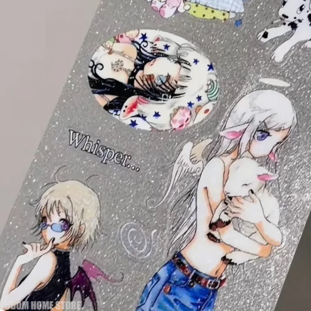 Adesivi per Scrapbooking 31cm con Design di Ragazze e Animali Disegnati a Mano - Forniture Estetiche per Regali e Diari Fai-da-Te - immagine 4