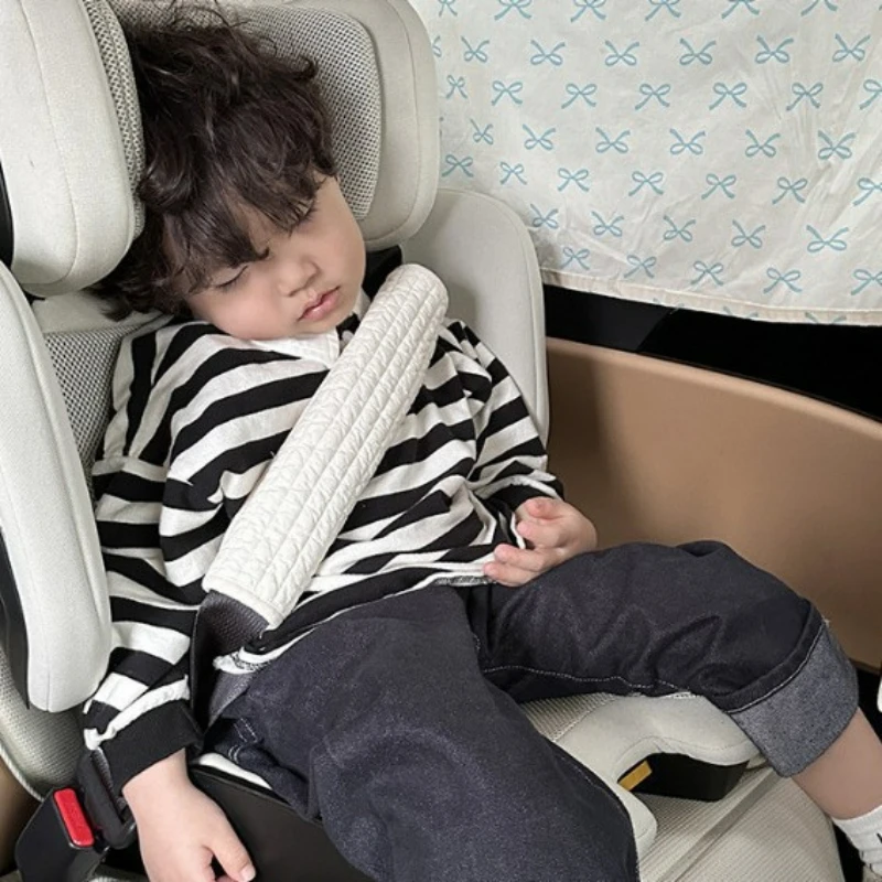 Personalized Baby Stroller Strap Protective Cover Solid Color Belt Protectors Cotton Pushchair Belt Stroller Accessories