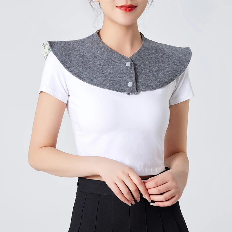 

Women Cotton Shoulder Wrap Autumn Warm Soft Neck Shoulder Neck Back Pads Comfortable Fake Collar Small Short Shawl Female