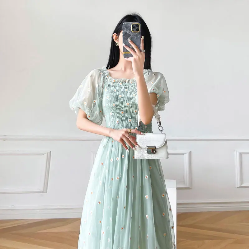 SinceThen★French style floral dress with puff sleeves ST25 Amazon.com: Mluvpxey French Puff Sleeve Pink Floral Dress
