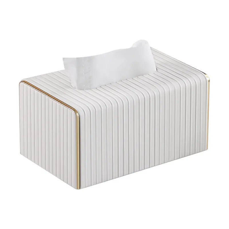 New High Quality Exquisite Streak European Style Leather Tissue Box,Hotel Living Room Bathroom Home Decor Tissue Boxes 4