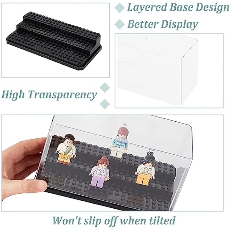 Acrylic Display Case Display Case for Minifigure Action Figures Blocks Removable Display Box Cube Showcase