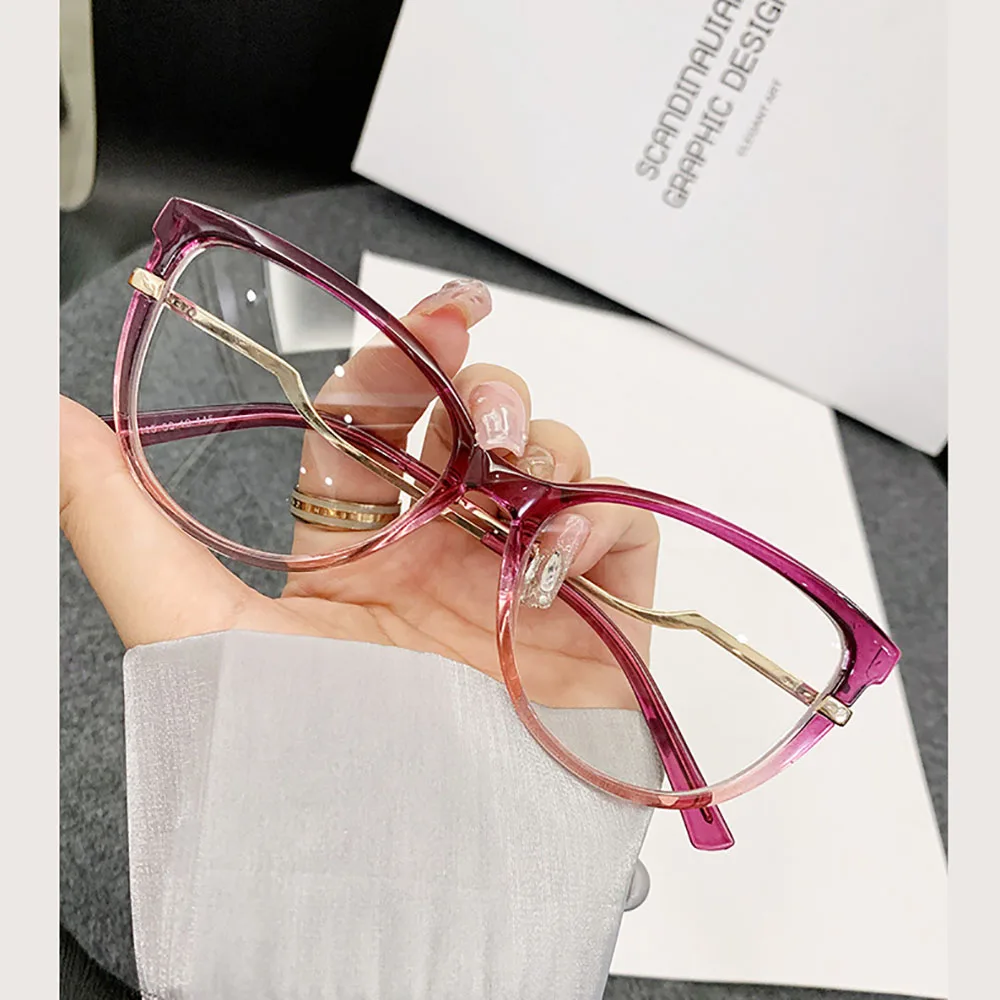 Fashion Eyeglasses Frame Trendy Computer Glasses  Eye Anti Blue Light Glasses Fashionable Tr90 Optical Spectacles For Party
