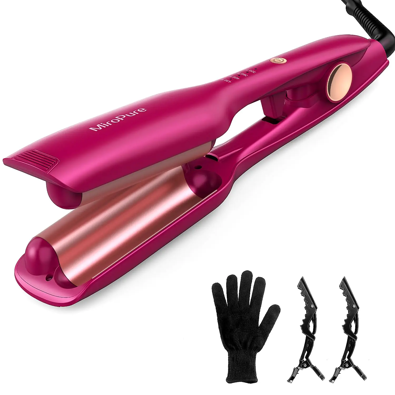 Crimper Hair Waver Barrel Curling Iron 1 Inch PTC Heater Auto Shut-Off Adjustable Easy Shap Long Lasting Heat 320℉-430 ℉