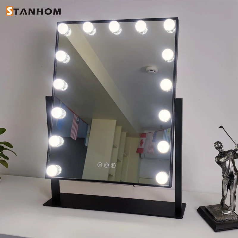 

STANHOM Table Hollywood Makeup Vanity Mirror with 15 Light Bulbs