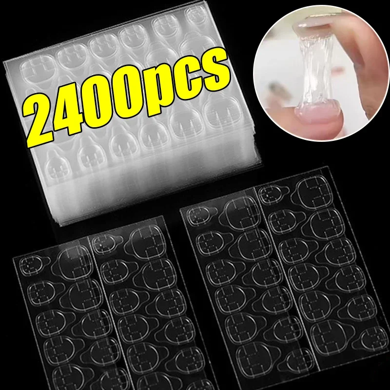 Nail Adhesive Tabs 10/100sheet Transparent False Jelly Nail Tips Press On False Manicure Decal Art Double Side Glue Sticker,nail stickers,nail art tools,nail art decoration,nail decals