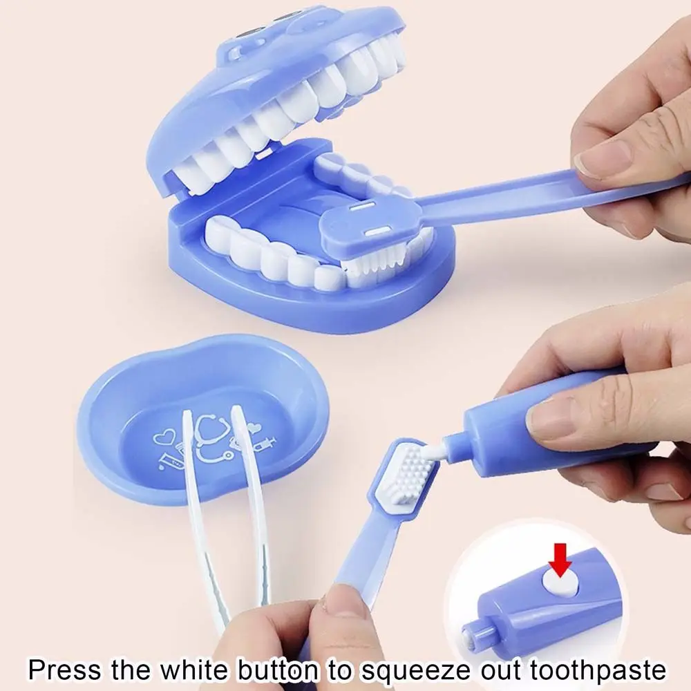 Learing Toys Simulation Dentist Kit Brush Their Teeth Check Teeth Model Set Doctor Toy Kids Pretend Play Dentist Learing Toys