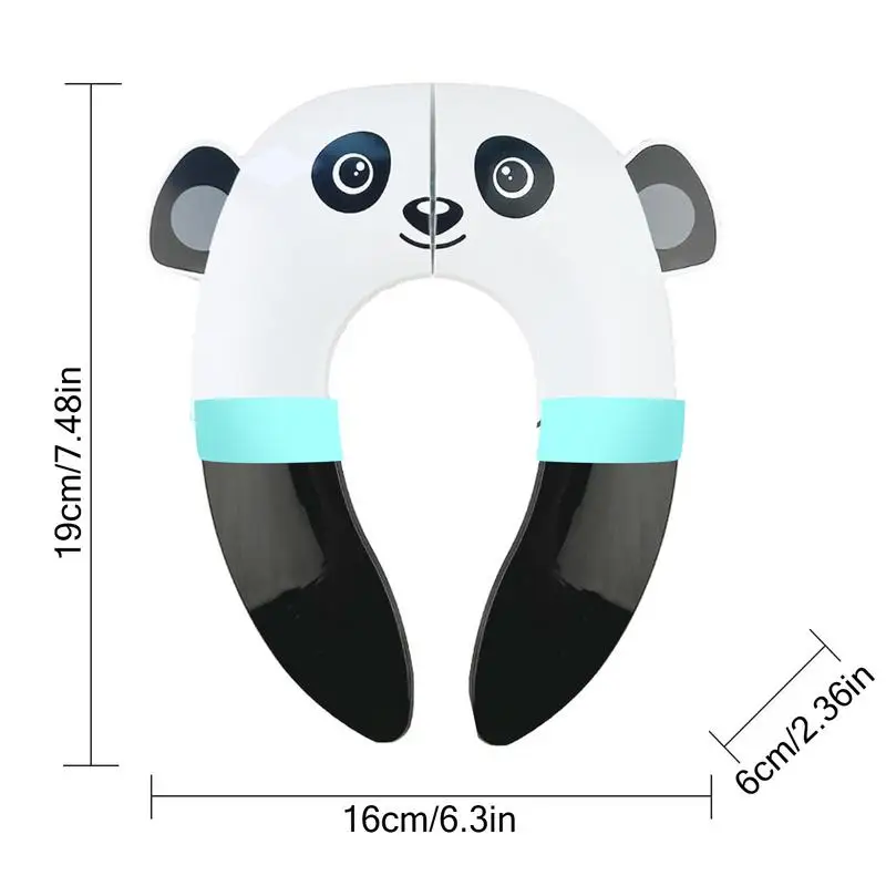 Foldable Toddler Toilet Seat Mat Travel Potty Seat Pad Folding Travel Panda Comfortable Toilet Seat Cover For Home Camping Trip 5