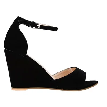 Women Wedge Sandals Sexy Pumps 8cm Casual Open Toe Ankle Strap Buckle High Heels Party Wedding Dress Ladies Shoes Large Size 42 1