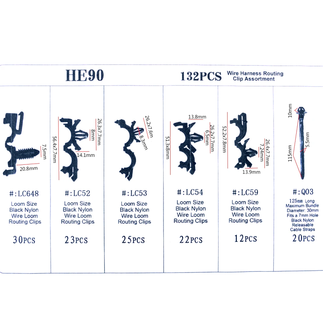 Bundle Wire Routing Tool LC648 LC52 LC53 LC54 LC59 Q03 Wiring Harness Loom Routing Clips ...