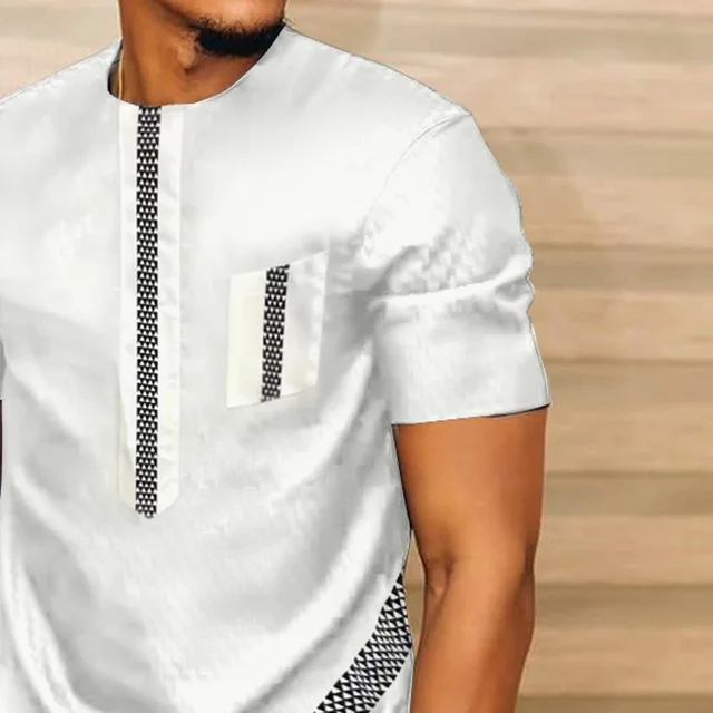 Adekunle Short Sleeve Dashiki Shirt - Image 3