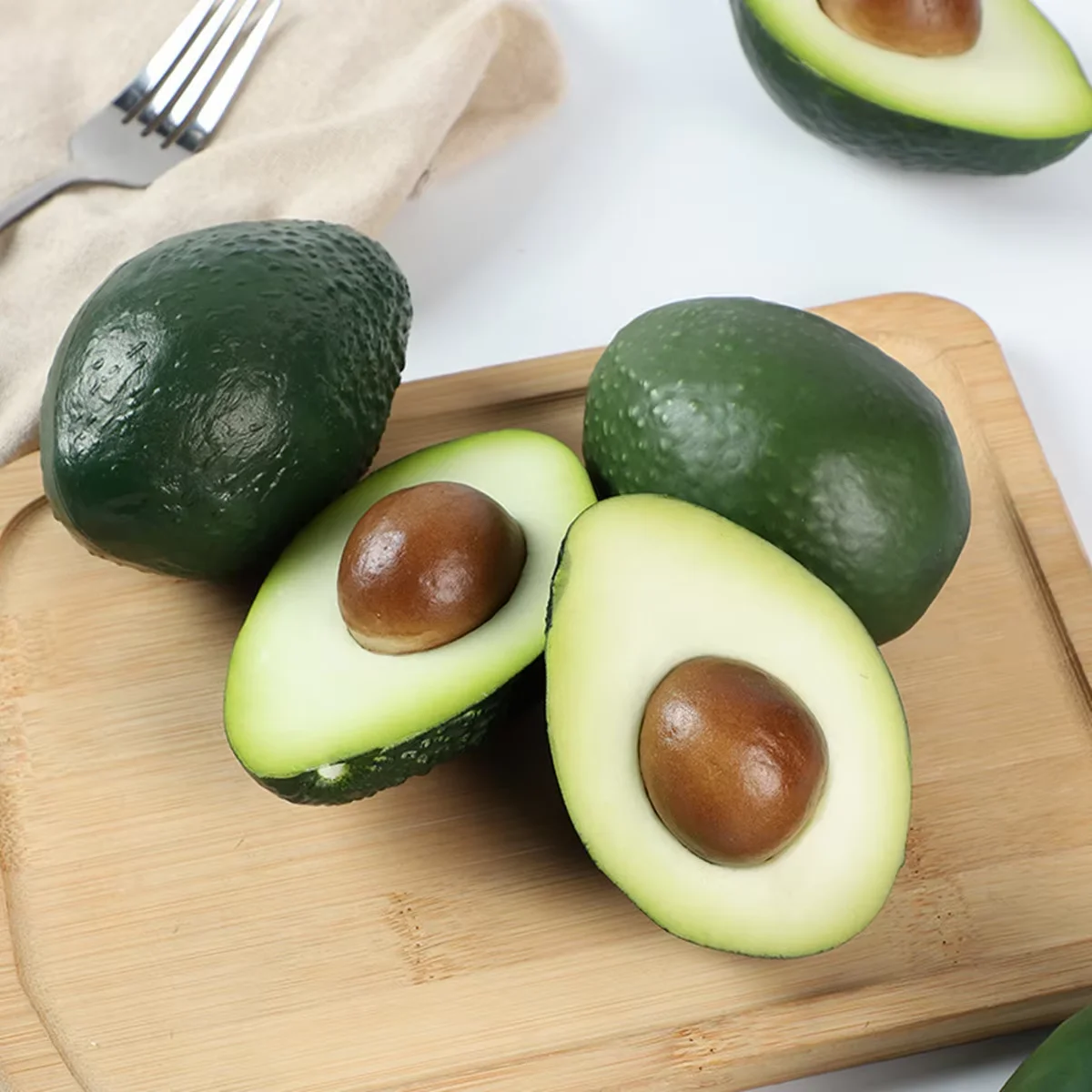 Realistic Faux Avocado Set - Decorative Kitchen & Photography Accents