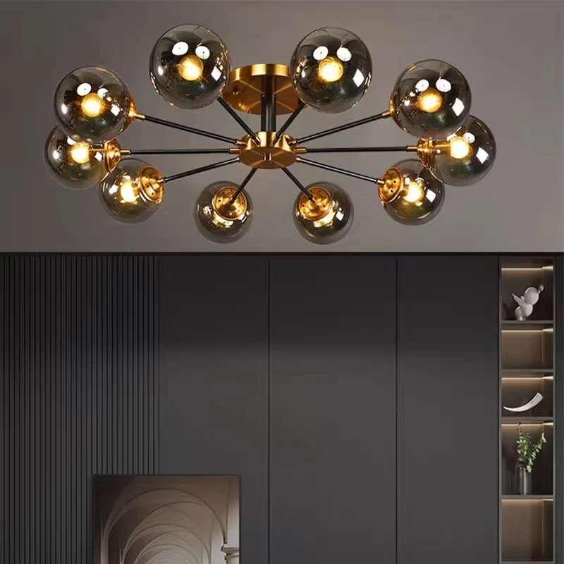 LED Chandelier Ceiling Chandelier LED Pendant Light Nordic Simple Glass Chandelier for Living Room Bedroom