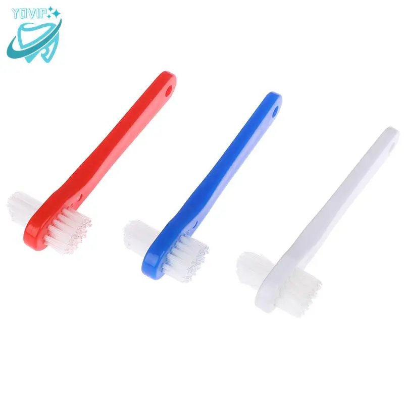 T-shape Denture Dedicated Brush Toothbrush Dual Head False Teeth Brushes Cleaner Adult Student Teeth Whiteing