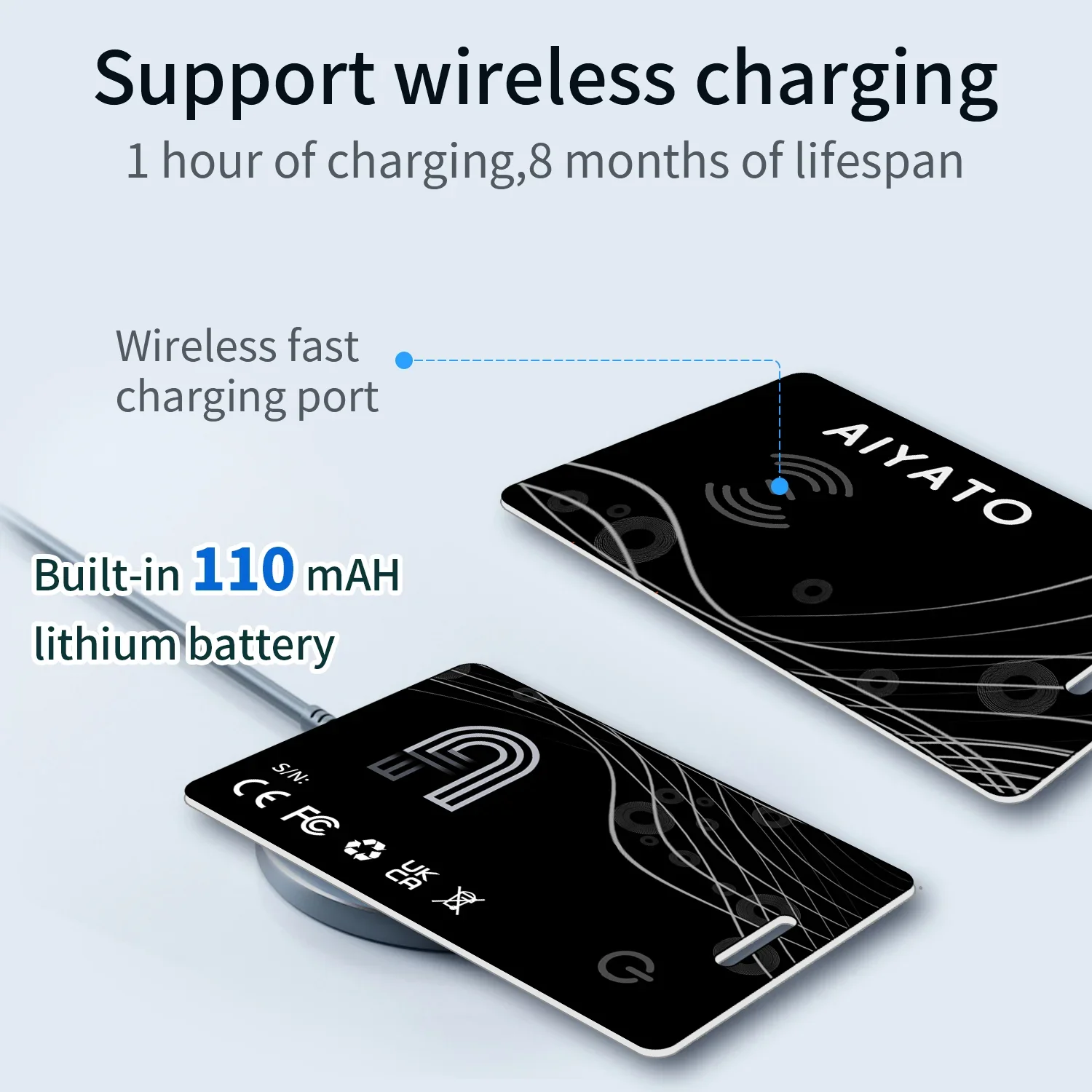 Anti Lost Tracker GPS Locator Key Finder Anti Lose Tracker Item Locator Key Chain Locator Anti Lost Locator Tracker Card with Find My for Apple Tag Ultra Thin Support Wireless Charging IOS System Free APP GPS Locator Wallet Key Bag Pet