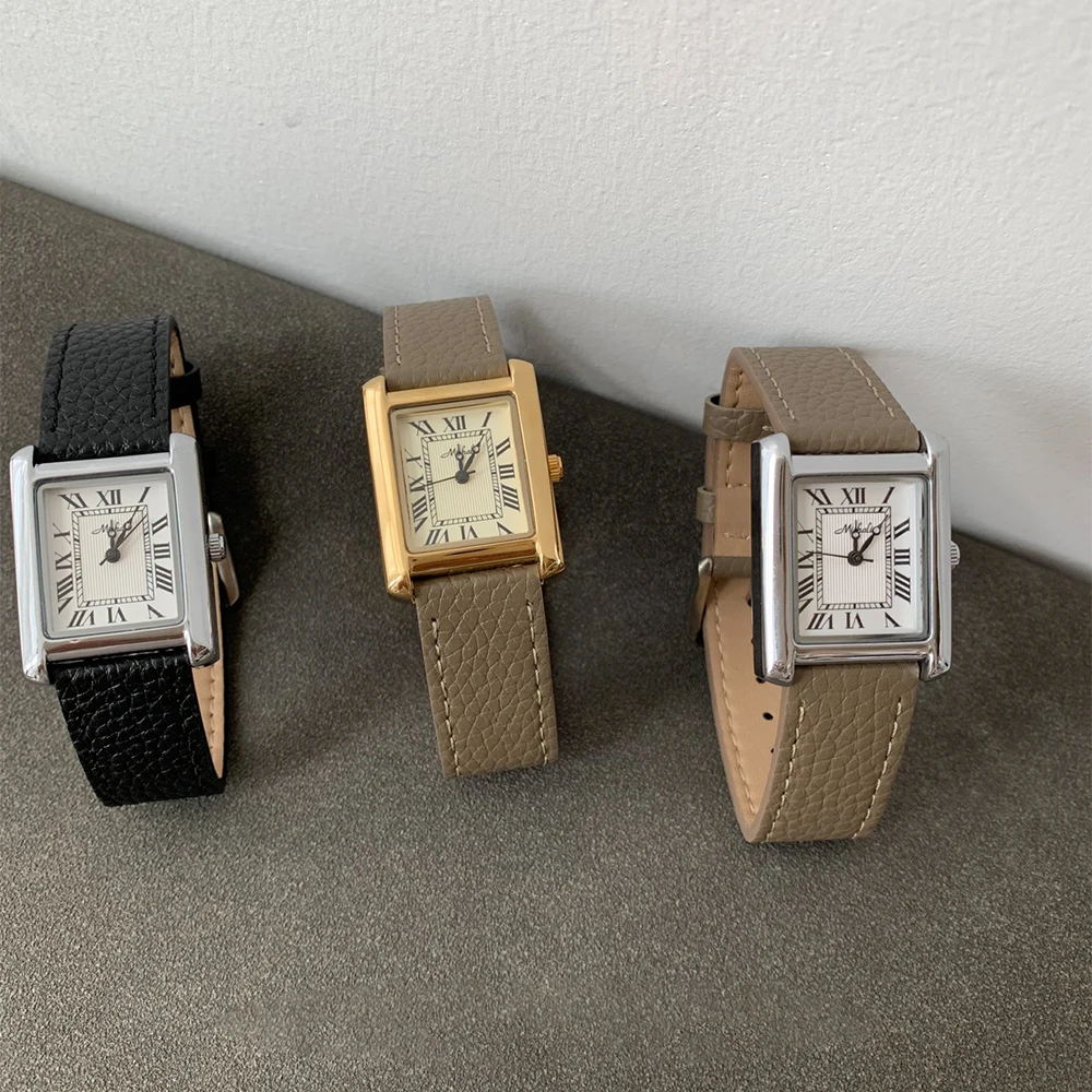 Fashion Temperament Vintage Senior Simplicity Belt Quartz Watch For women's girl Student gift  Women's accessories