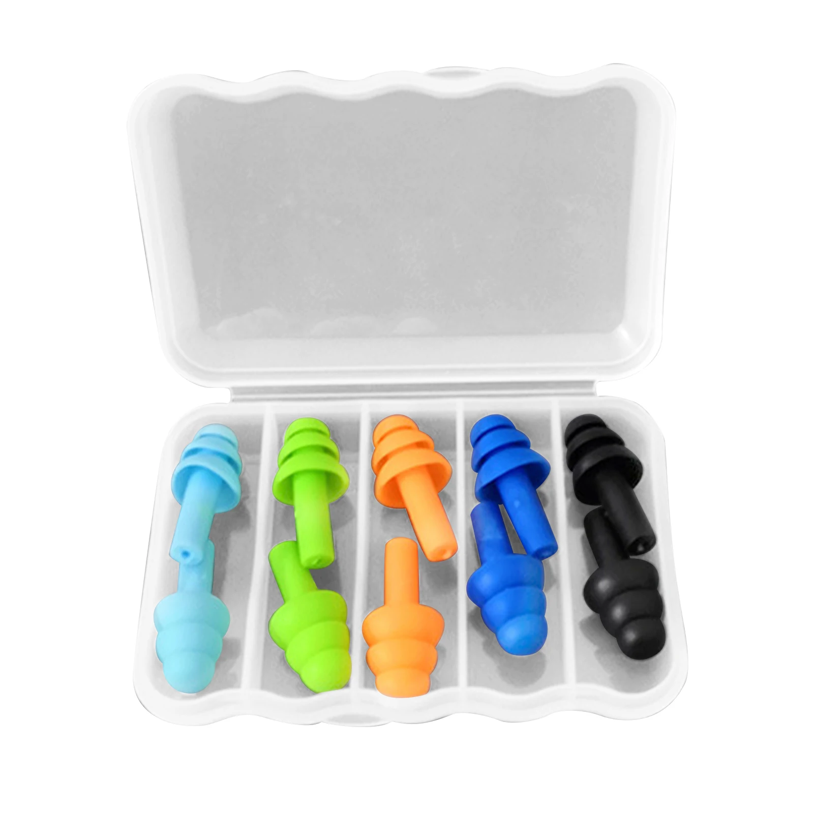 

5pairs Work Moldable Ear Plugs For Sleeping Waterproof Washable Noise Cancelling Swimming Studying With Box Travel Soft Silicone