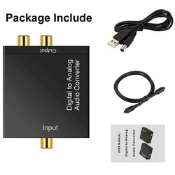 Optical Coaxial to RCA Stereo Audio Converter Adapter (1 set)