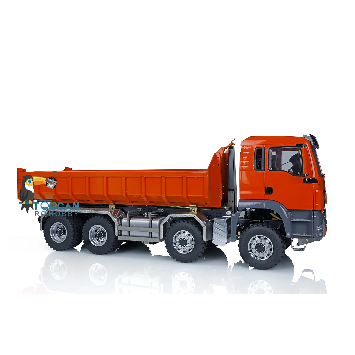 LESU 1/14 Hydraulic Metal Dumper Trucks 8*8 RC TGS Roll On/Off Tipper Servo Painted Model Dump Car Toys AS Christmas Present 5