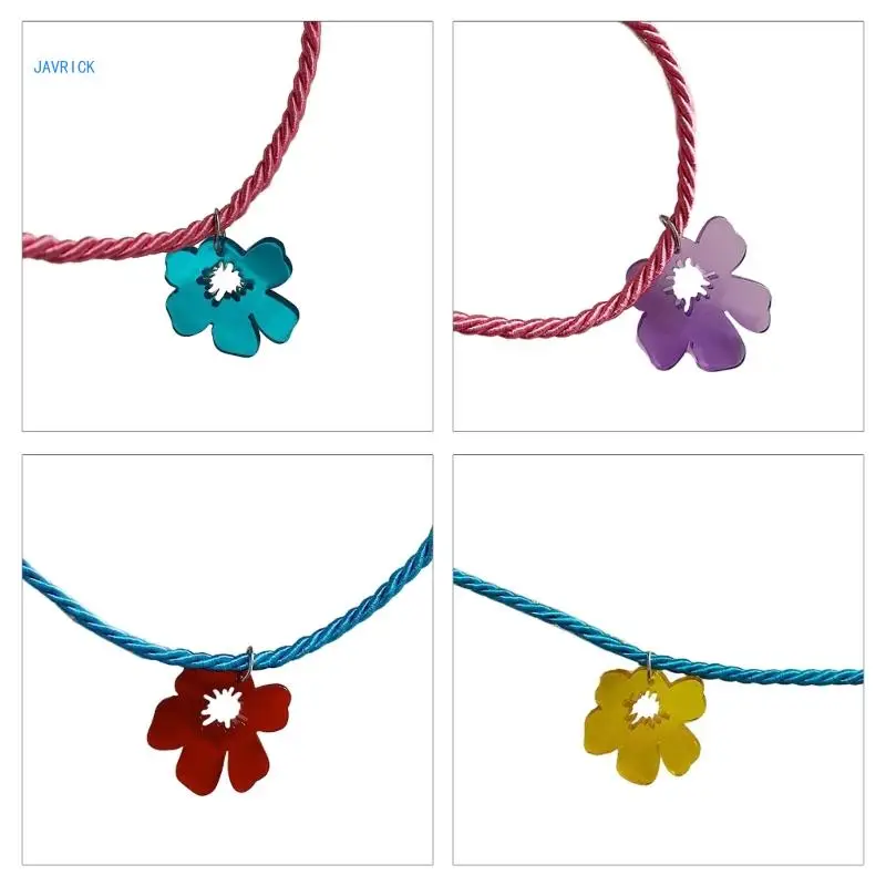 

Hong Kong- Retro Braided Nylon Rope Hollow Big Flower Necklace Female Hip-hop Cold Wind Long Sweater Neck Chain