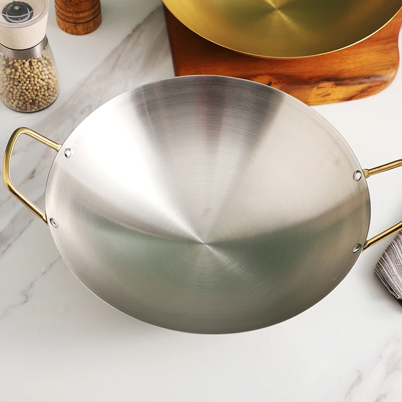 Stainless steel dry pot Thickened golden ear alcohol furnace Household non stick pan Small hotpot Golden Dry Pot pots and pans
