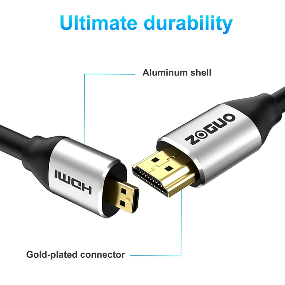 HDMI cable High Speed Micro HDMI to HDMI 2.0 4K 3D 1080P