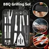 Cooking Oven Set Barbecue Grill Set for Men Women Gift Portable Cloth Bag Stainless Steel BBQ Grilling Combination Tools