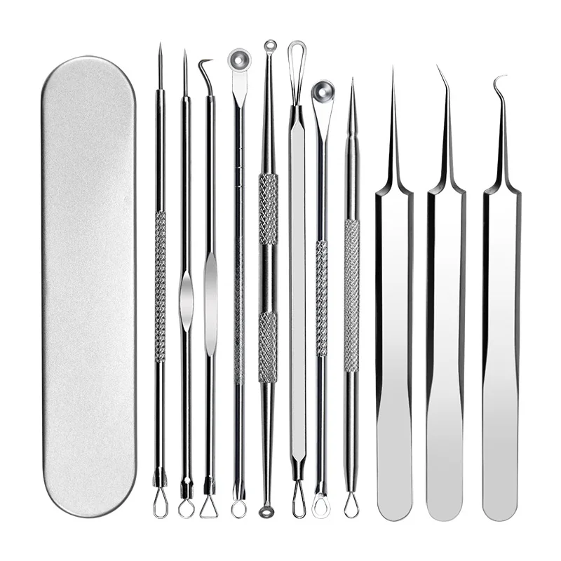 Blackhead Remover Comedone Pimple Popper Tool Kit Acne Needle Extractor Blemish Removal Black Head Extraction Face Skin Care nut removal tool 10pcs durable screw nut extractor multi spline hexagon socket bolt removal tool replacement steel