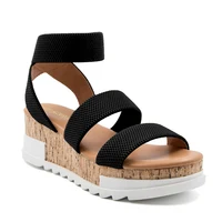 Summer Women's Sandals Platform Casual Wedge Shoes Moms Cork Elastics Strap Fashion Sandalias - Image 2