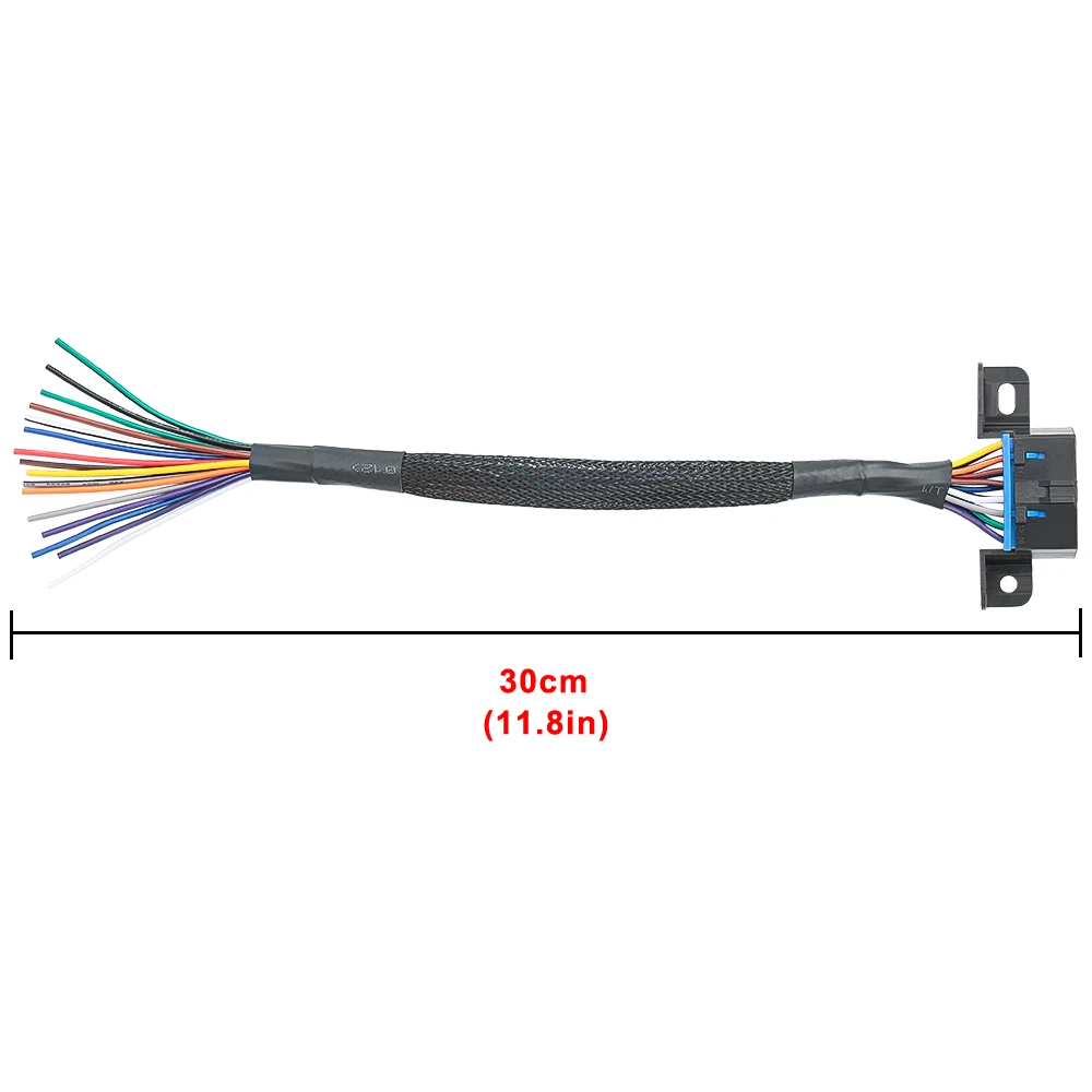 10/30cm DIY 16pin J1962 Przedłużacz OBD2 Linia męska do