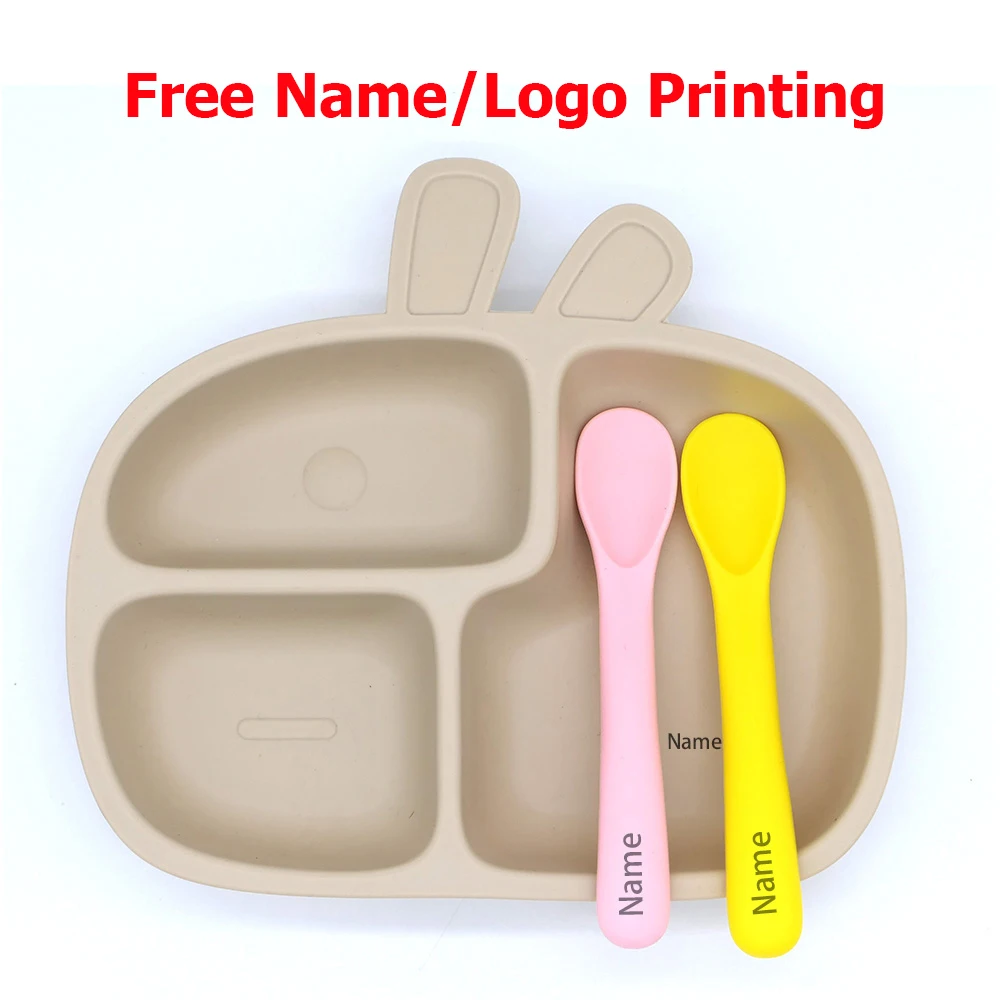Baby Tableware Bowl Personalized Customization Free Printing Silicone Material Boy Girl Holiday Gift