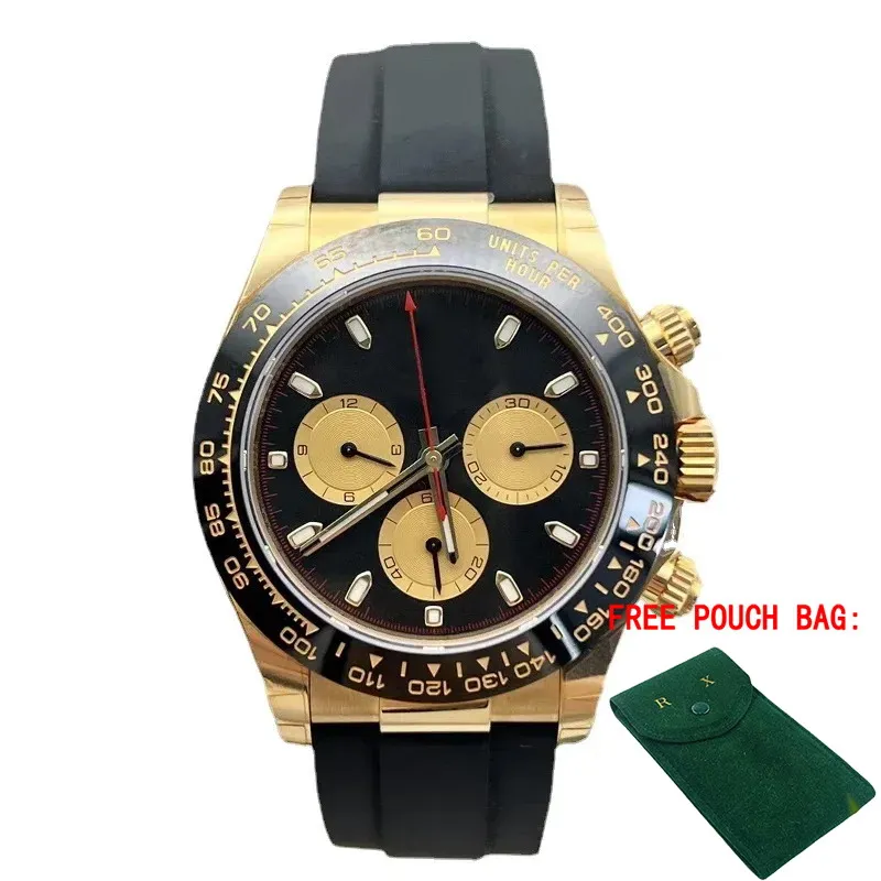 

Luxury Men's Automatic Mechanical Watch Sapphire Sports Business Black Rubber Rose Gold Stainless Steel Ceramic Bezel