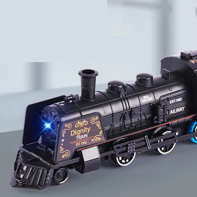 Children's Simulation Iectric Trains Toy Set Model Track Railway Toys Battery Drive Retro Classic Electric Train Educational Toy