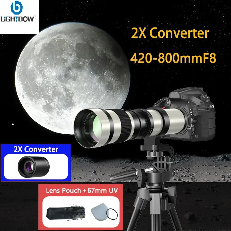 Lightdow Manual Focus Telephoto Zoom Lens 420-800mm F8.3-16