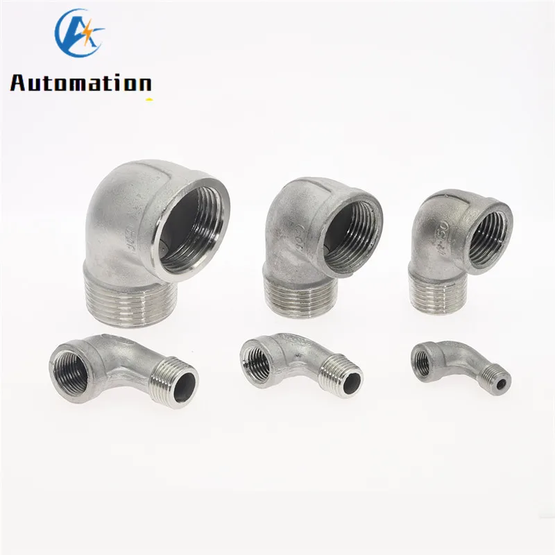 BSPT 1/8" 1/4" 3/8" 1/2" 3/4" Stainless Steel SS304 Female x Male Fuel Street 90 Elbow Threaded Pipe Fittings for Water Gas Oil pipe fitting hose pipe fitting