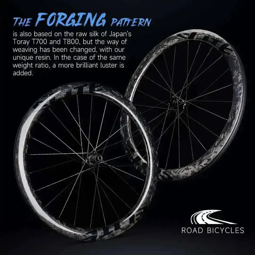 ELITEWHEELS SLT Ceramic Bearing Carbon Wheelset  NEW Forged Pattern Finish Disc Brake Cyclocross WheelsCenter Lock 1423 Spoke