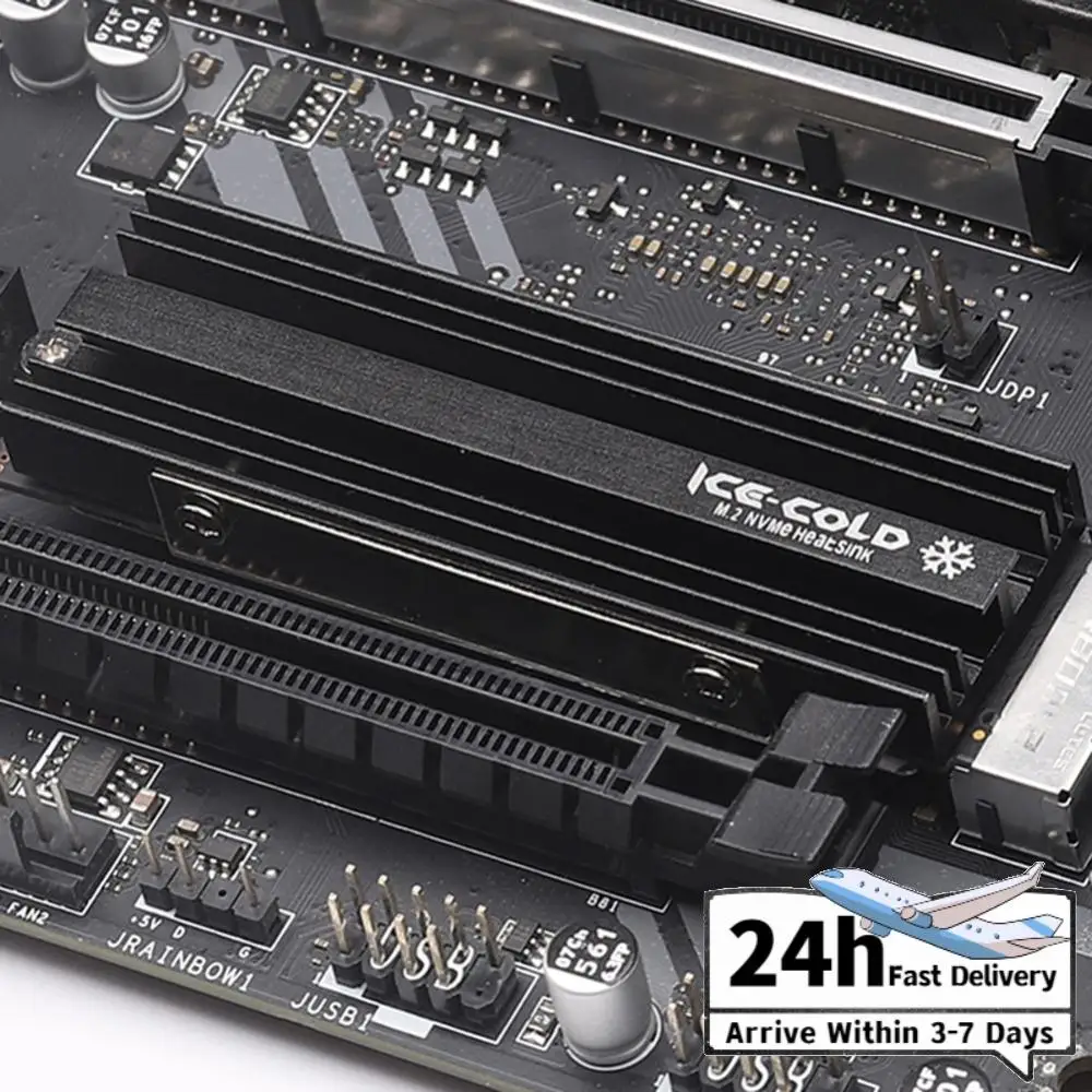 M.2 NGFF NVME 2280 SSD Heatsink with Silicone Thermal Pad SSD Cooler Aluminum Alloy PC Efficient Radiator for PS5 Desktop PC