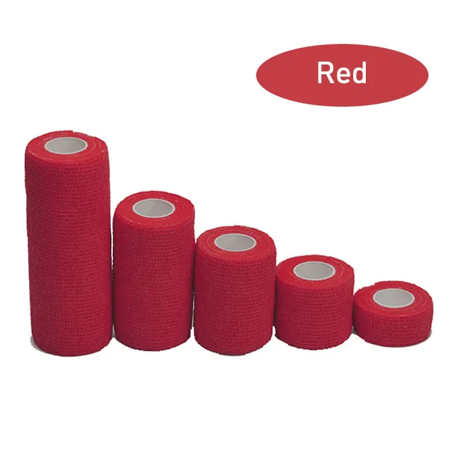 1 Rolls First Aid Self Adherent Cohesive Bandages Sports Tape for Wrist Ankle Sprains & Swelling Width 2.5-15cm Rainbow Colors Red