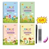4pcs Magic Groove Practice Copybook Pen Preschools English Verison Kids Calligraphy Children Reusable Writing Book Free Wiping 1