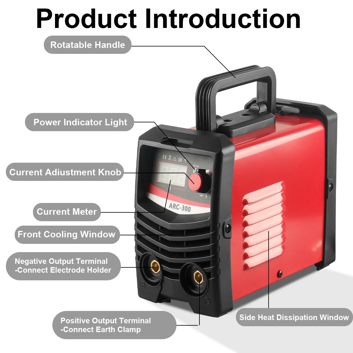 Stick Welder 300A High Frequency 110v/220v Dual Voltage Stick/Arc Welder LED Digital Display Welding Machine
