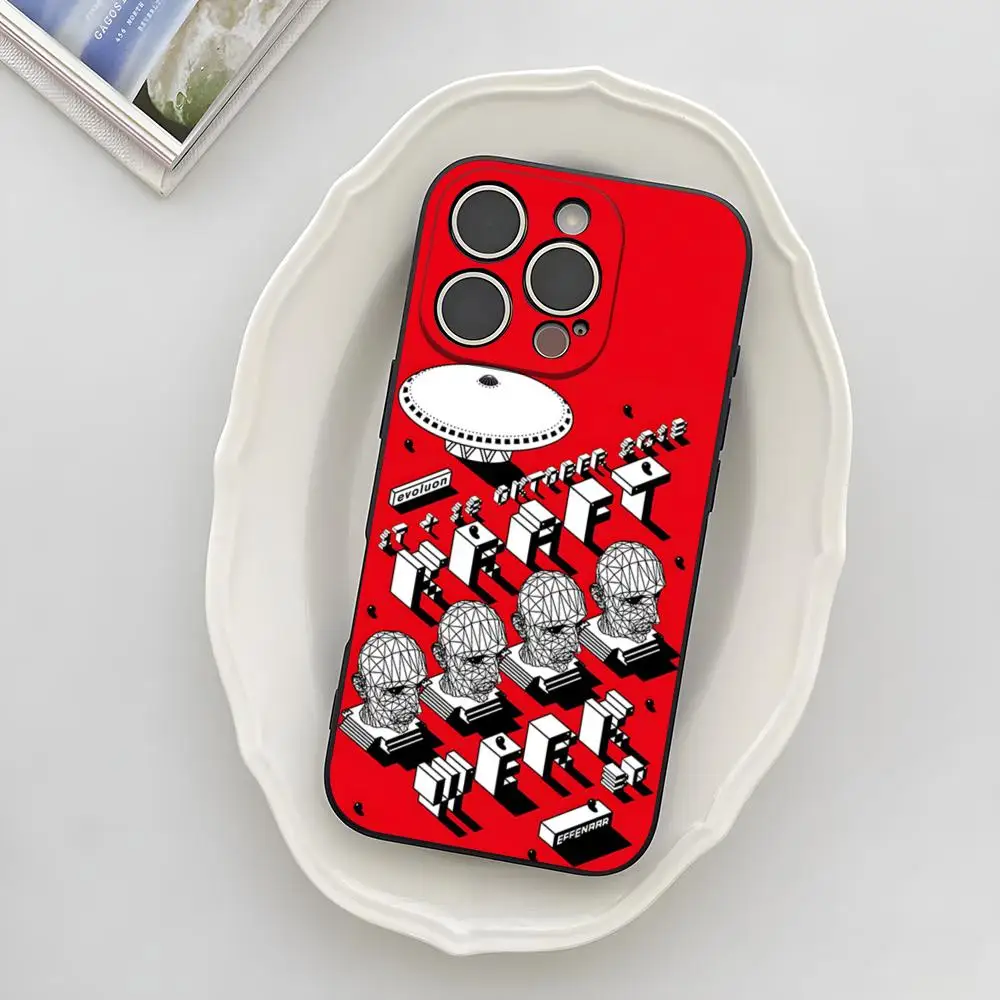 K-Kraftwerk 아이폰 17 에어 16 E 프로 맥스 15 14 13 미니 12 프로 11 맥스 플러스 블랙 소프트 쉘 폰 케이스