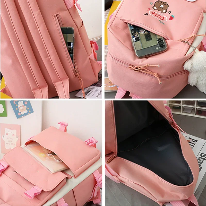 5 Piece Set School Bags for Teenagers Fashion Women Men Backpack Student Waterproof Oxford School Backpack Mochilas Rucksacks