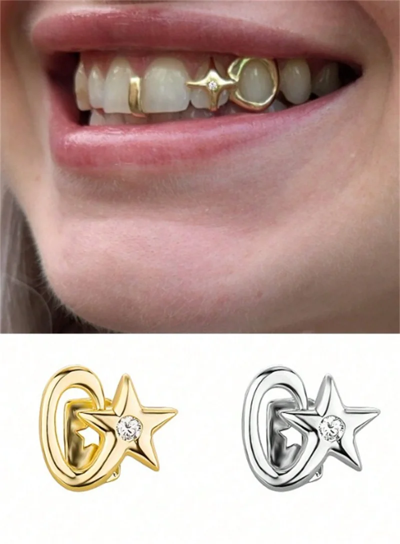 힙합 스타 싱글 티스 지르콘 치아 캡 장식 그릴 여성 남성용 치아 보호대 유니섹스 치아 보호대 치아 캡 장식 2026