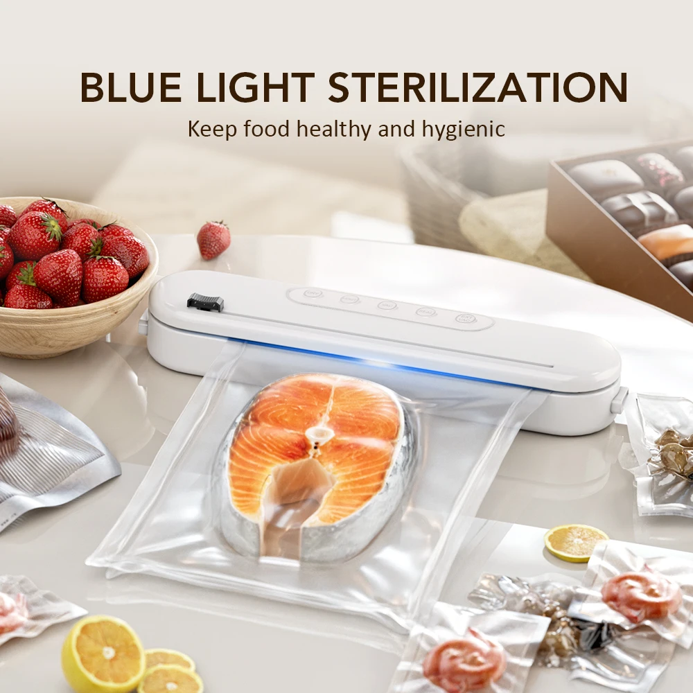 Sealing Vacuum Sealing Machine Built-in Cutter Knife Universal Dry/Moist/Oily/Powder Food Preservation Sealer for Kitchen Use