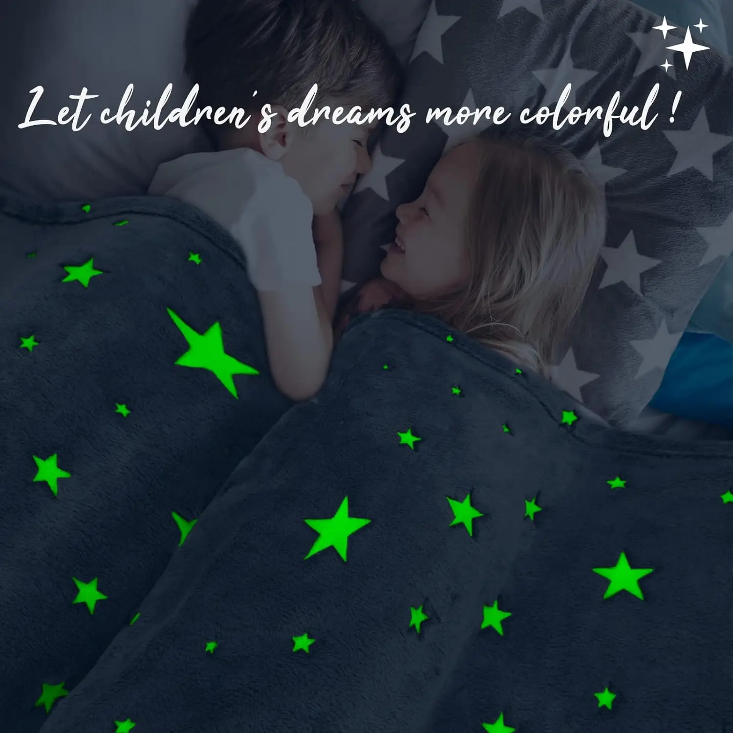 1pc Glow in The Dark Moon Throw Blanket for Boys Girls, Luminous Blanket Birthday for Kids Toddlers, Cozy Soft Blankets 5