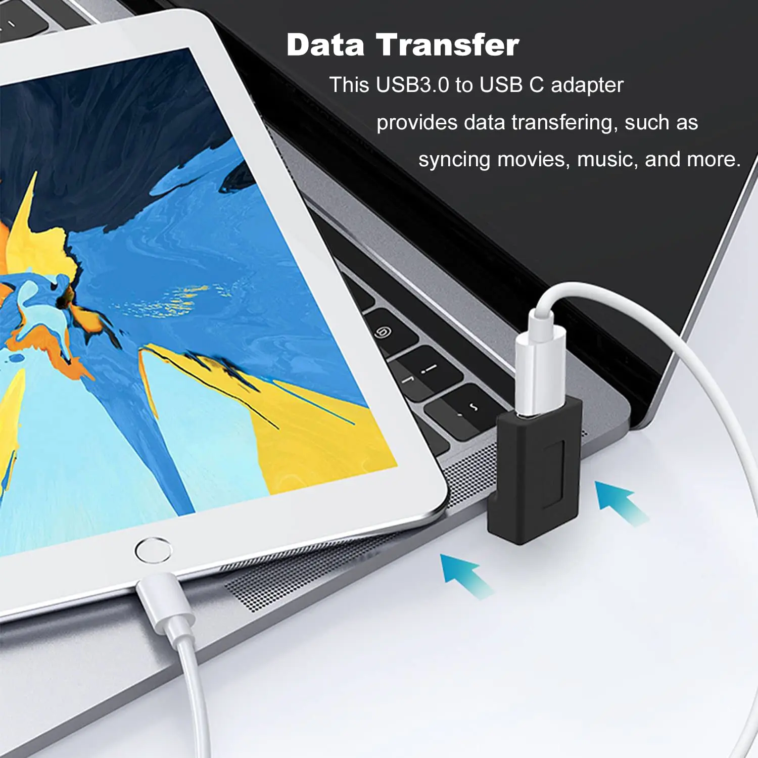 Premium Right Angle USB 3.0 to Type C Adapter
