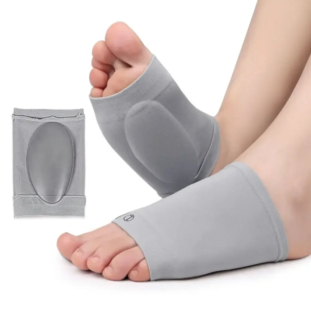 Durable Silicone Arch Flat Foot Cover Elastic Reusable Athletic Foot Pads Stress Relief Orthotic Devices Foot Care