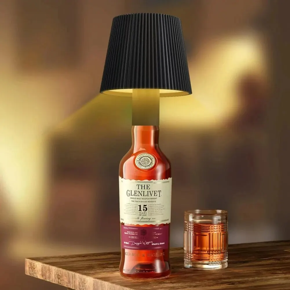 AmmToo Wine Bottle Lamp Head Table Lamp Removable Portable Charging Touch Switch Night Light Decoration for Bar Cafe Atmosphere 6