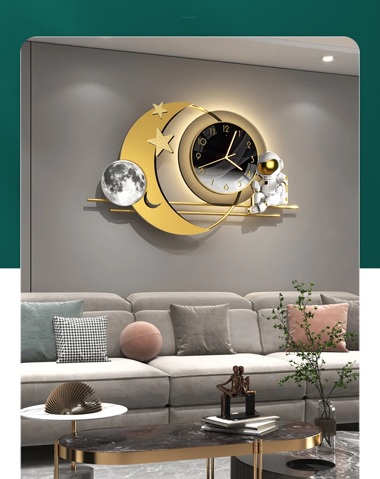 Aesthetic Lamp Wall Clocks Astronaut Luxury Art Modern Table Clocks Elegant Modern Large Clock Living Room Watch Decoration