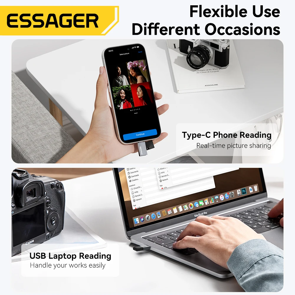 2 in 1 Card Reader Type C USB2.0 Micro SD TF Memory Card Device High Speed For Phone Laptop Accessories card reader